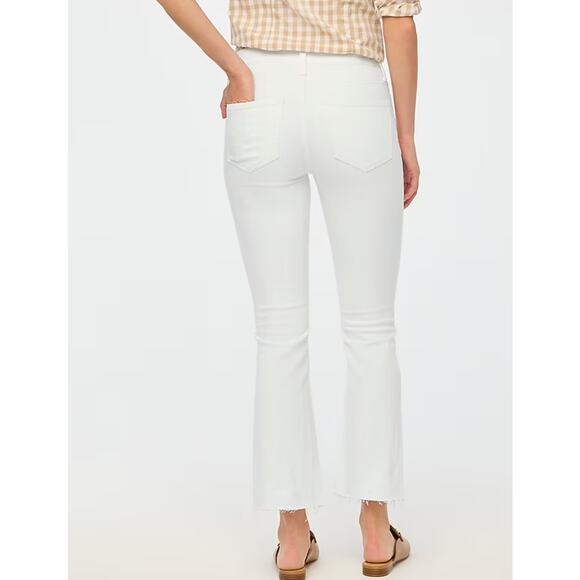 NWT J.Crew Flare Crop White Jean In Signature Stretch Size 35 - Picture 2 of 8